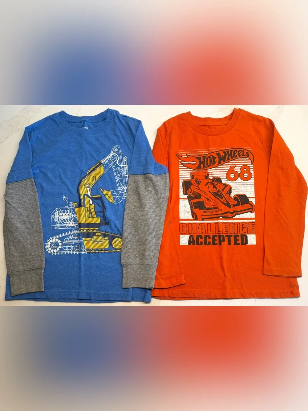 Jumping Beans Boys Size 7 Long Sleeve Tee Bundle Hot Wheels